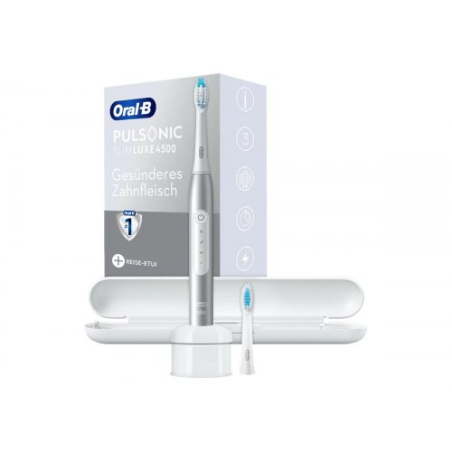 Elektrisk tandbørste Oral‑B Pulsonic Slim Luxe 4500 - sølv/hvid