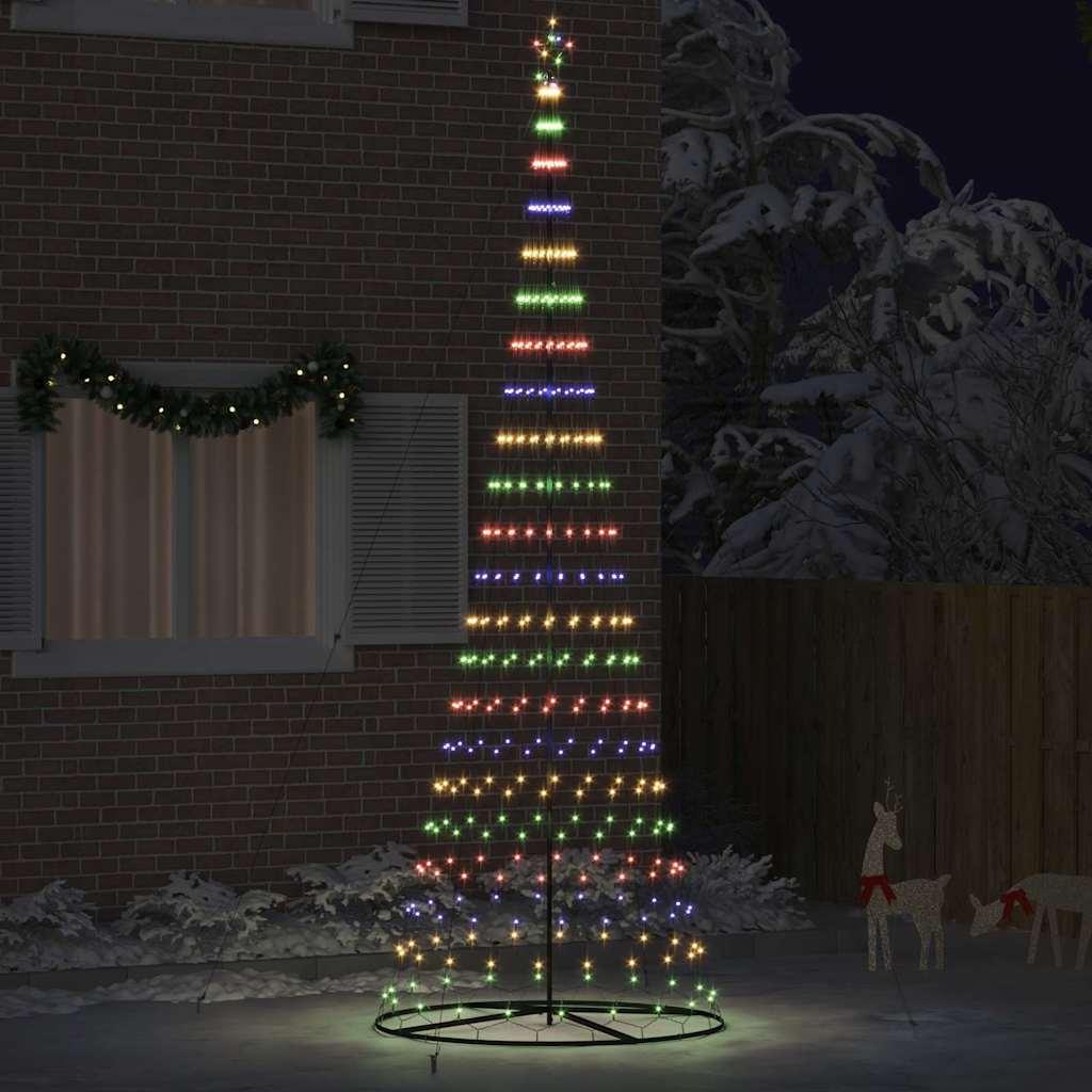 LED juletræ med stativ - 455 LED, 399 cm, flerfarvet metal