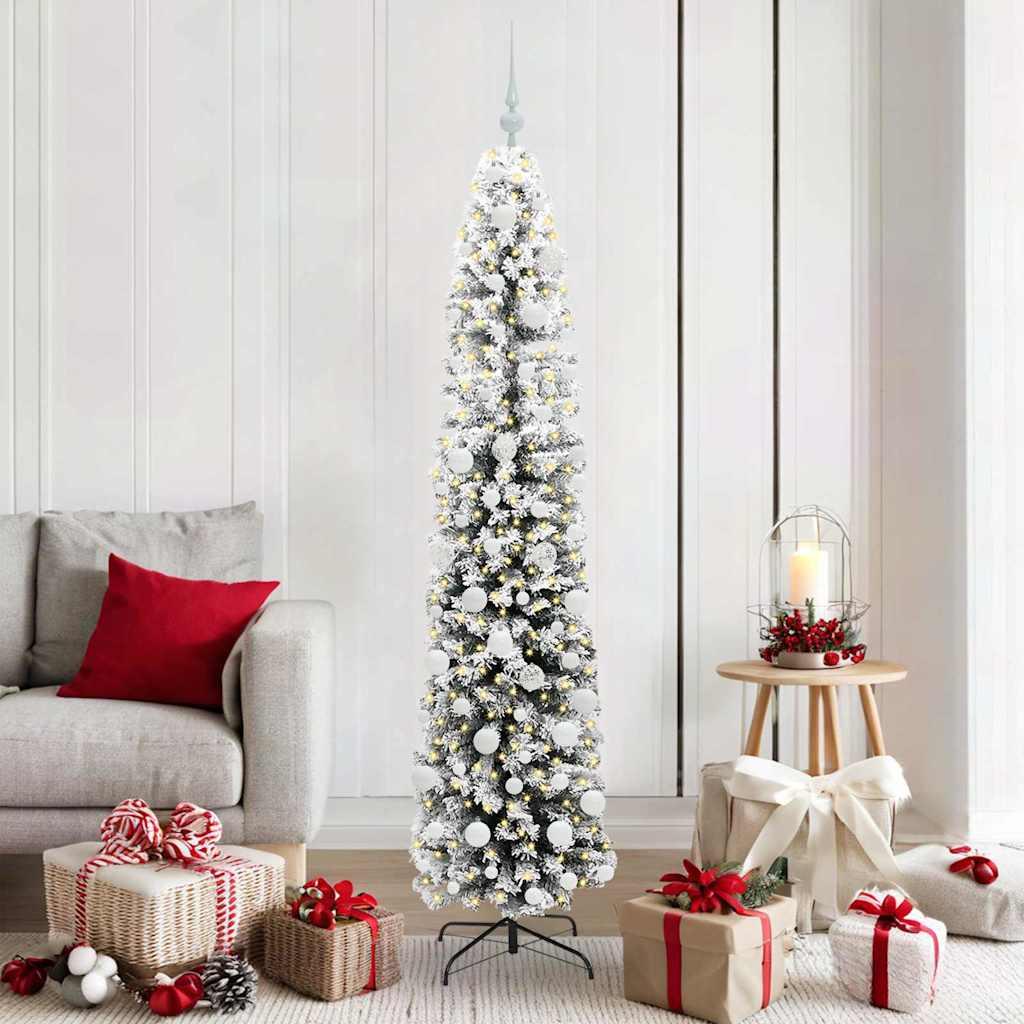 Kunstigt juletræ med LED-lys og stativ - grøn, 180 cm