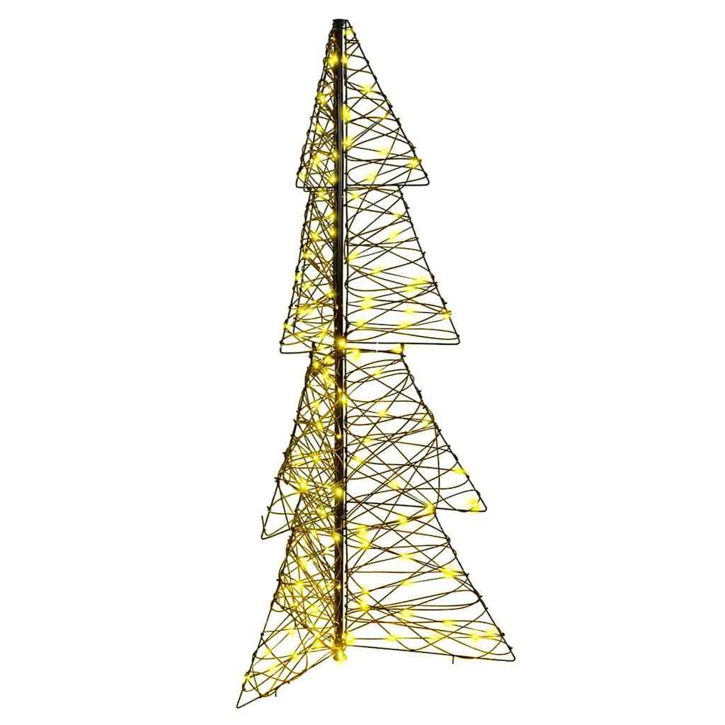 Juletræ med 160 LED'er Varm hvid 150 cm Rattan
