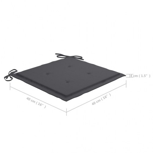 Havestole med antracitgrå hynder 4 stk. massivt teaktræ