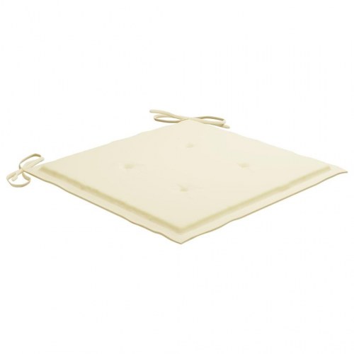 Foldbare havestole i massivt teak med creme hynder - 4 stk.