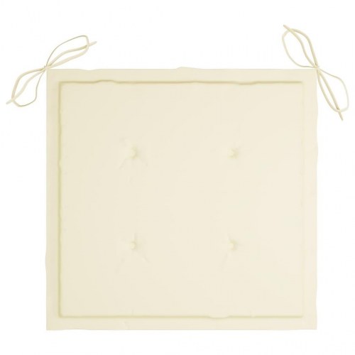 Foldbare havestole i massivt teak med creme hynder - 4 stk.