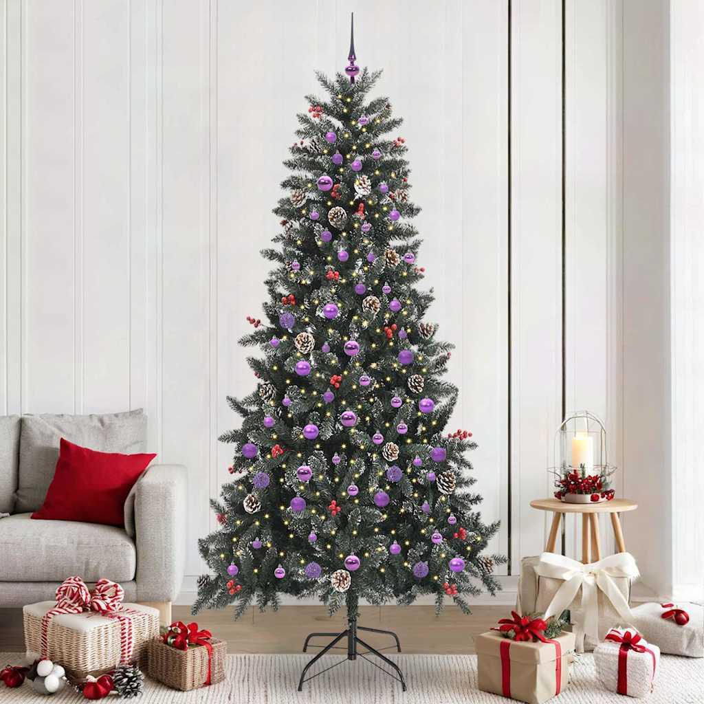 Kunstigt juletræ med 300 LED'er Grøn 129.5 x 129.5 x 240 cm