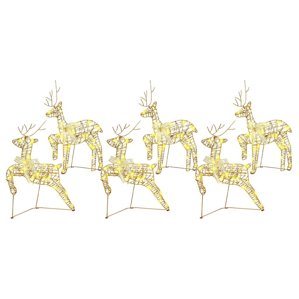 LED Rendyr med 180 LED'er 6 stk Guld PET