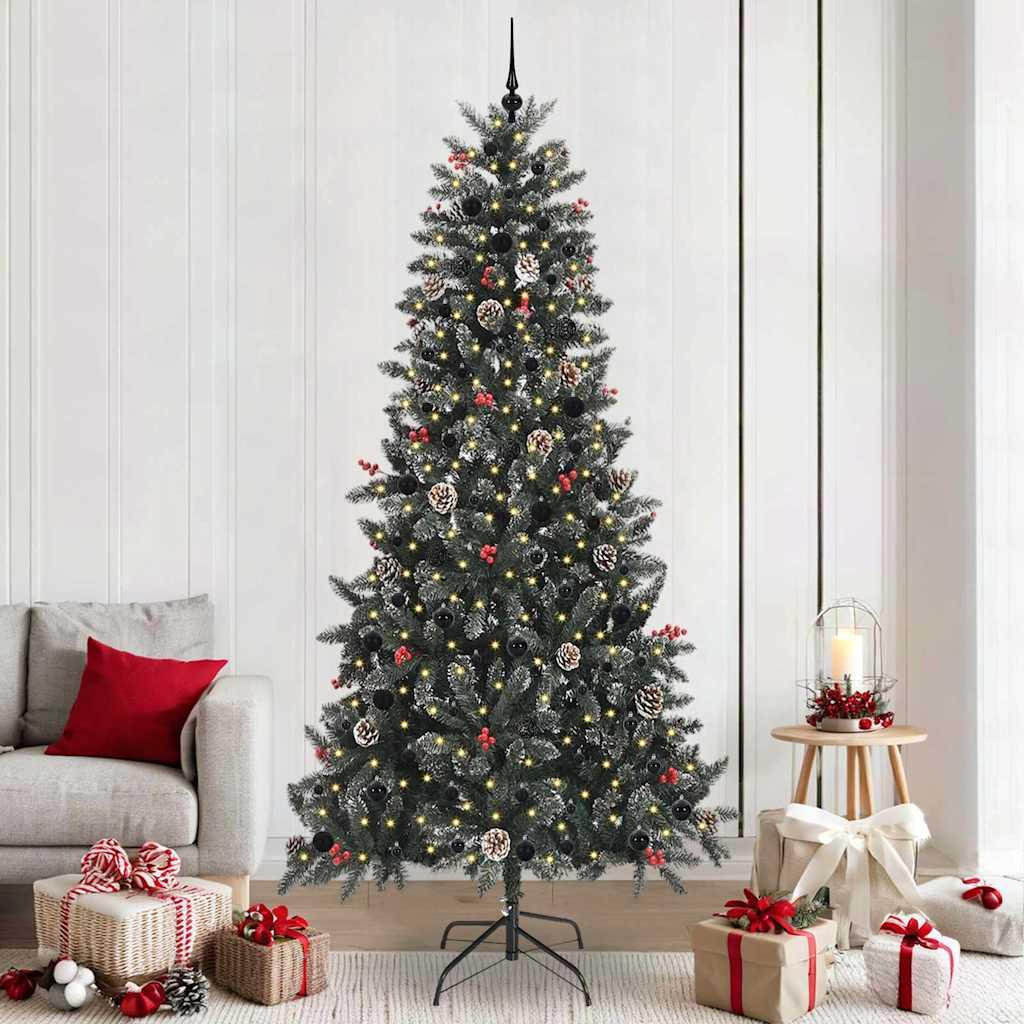 Kunstigt juletræ med 300 LED'er Grøn 129.5 x 129.5 x 240 cm