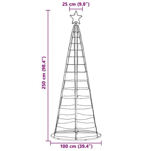 LED juletræ med 390 LED'er med jordspyd Varm hvid 250 cm Jern