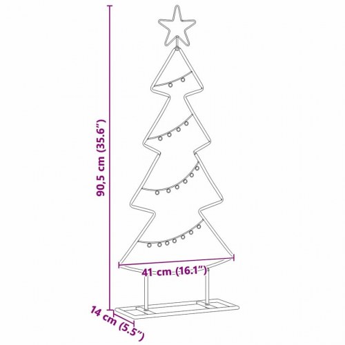 Juletræ i metal KUOPIO med fod - sort, 90 cm