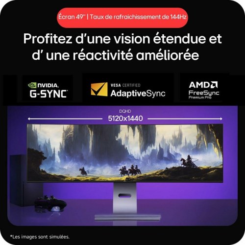 LG 49U950A-W 49" UltraWide buet skærm - 5120 × 1440, 144 Hz, USB-C