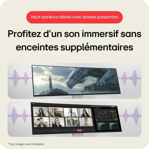 LG 49U950A-W 49" UltraWide buet skærm - 5120 × 1440, 144 Hz, USB-C