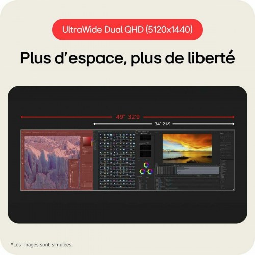 LG 49U950A-W 49" UltraWide buet skærm - 5120 × 1440, 144 Hz, USB-C