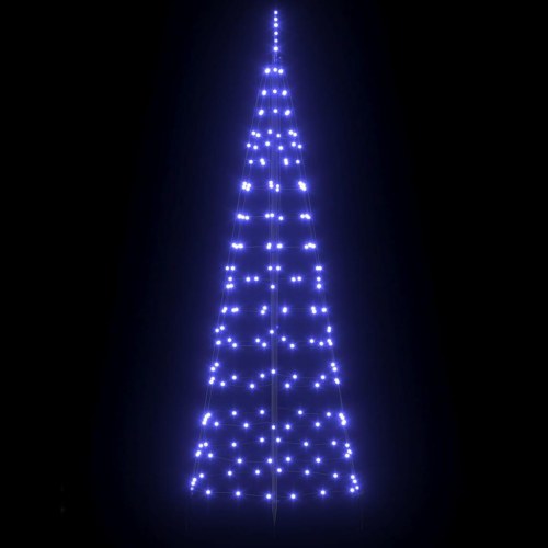 LED juletræ med jordspidser - 250 cm, blå lys, 390 LED, jern