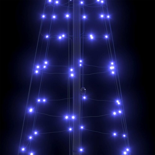 LED juletræ med jordspidser - 250 cm, blå lys, 390 LED, jern