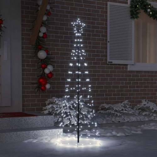 LED juletræ med jordspidser - 390 LED, kold hvid, 250 cm, jern