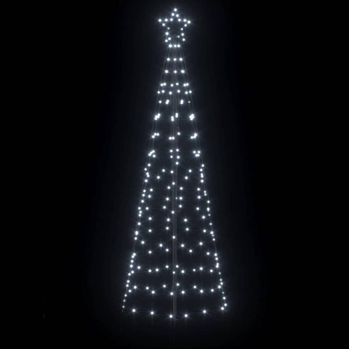 LED juletræ med jordspidser - 390 LED, kold hvid, 250 cm, jern