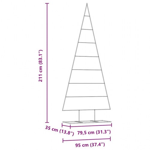 Metal juletræ med stativ Guld 210 cm Pulverlakeret Stål