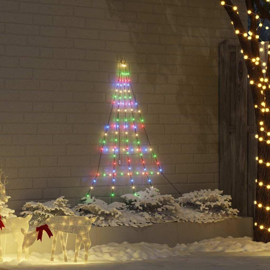 LED Juletræ med jordsøjler med jordspyd Flerfarvet 180 cm Metal