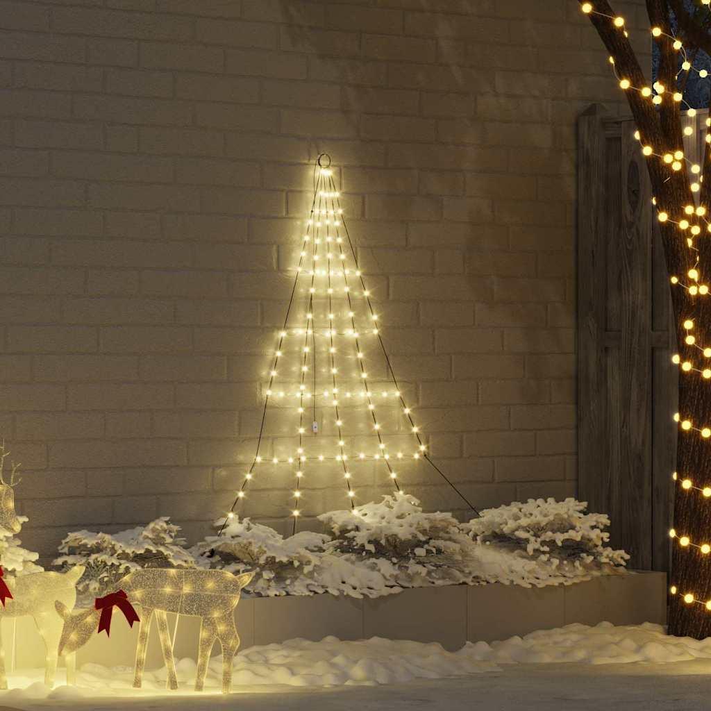 LED Juletræ med jordsøjler med jordspyd Varm hvid 180 cm Metal