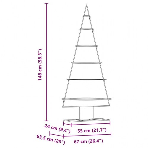 Metal juletræ med stativ Guld 150 cm Pulverlakeret Stål