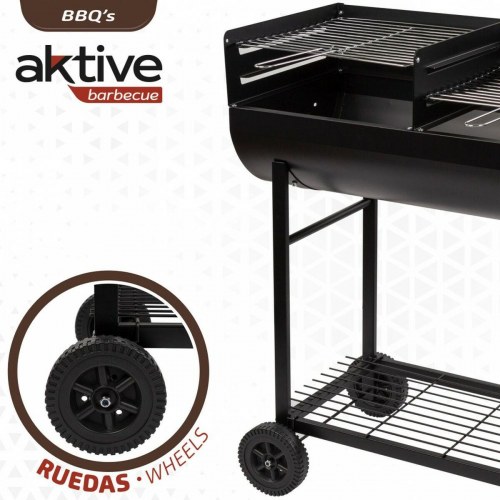 Kulgrill med hjul Aktive - sort, 97 × 96 × 42 cm