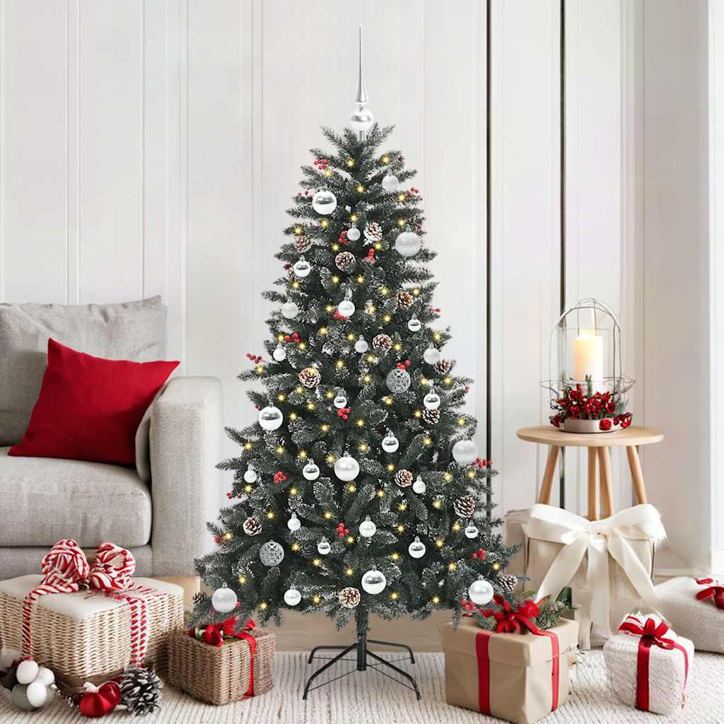 Kunstigt juletræ med 150 LED'er Grøn 83,5 x 83,5 x 150 cm