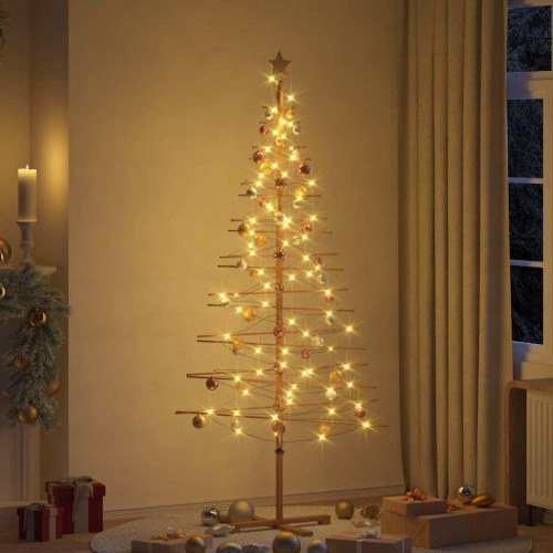 Træ juletræ med stativ - brun bambus 210 cm