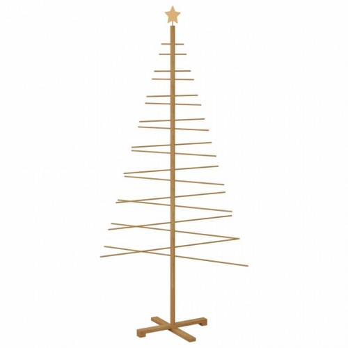 Træ juletræ med stativ - brun bambus 210 cm