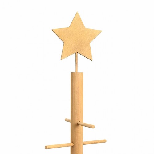 Træ juletræ med stativ - brun bambus 210 cm