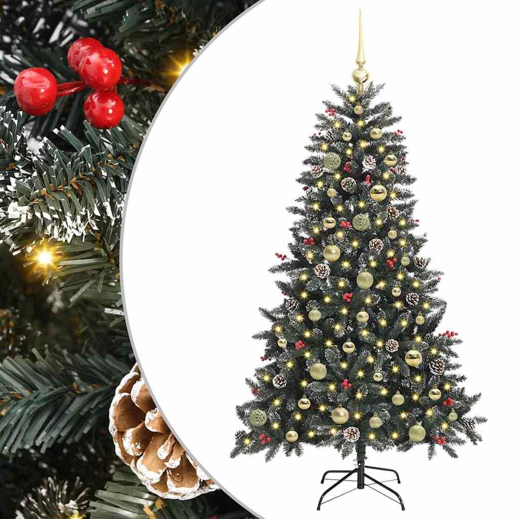 Kunstigt juletræ med 150 LED'er Grøn 83,5 x 83,5 x 150 cm