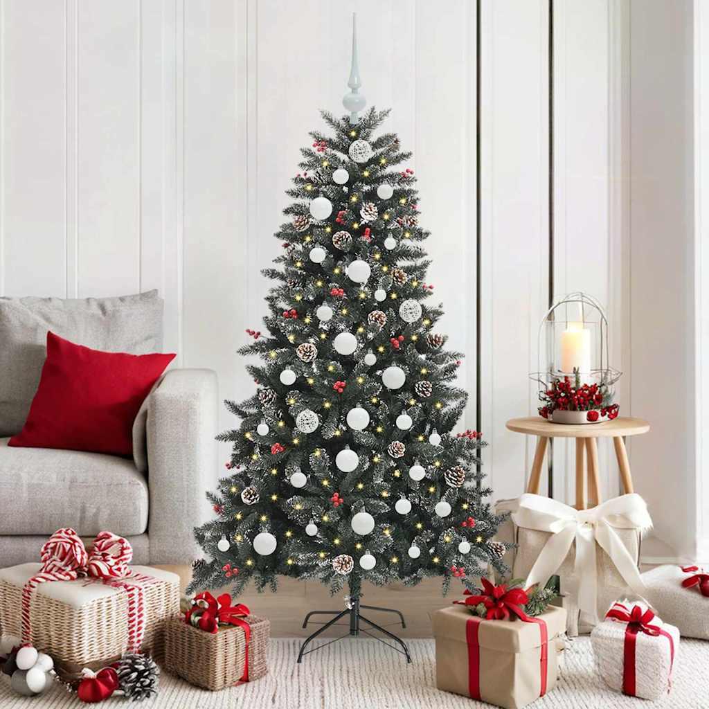 Kunstigt juletræ med 150 LED'er Grøn 83,5 x 83,5 x 150 cm