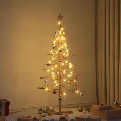 Træ juletræ med stativ Brun 150 cm Bambus