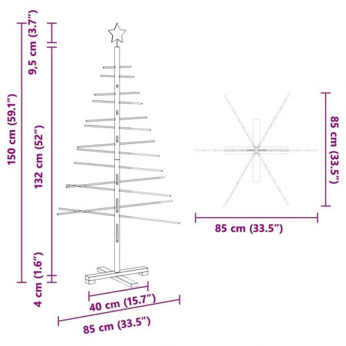 Træ juletræ med stativ Brun 150 cm Bambus