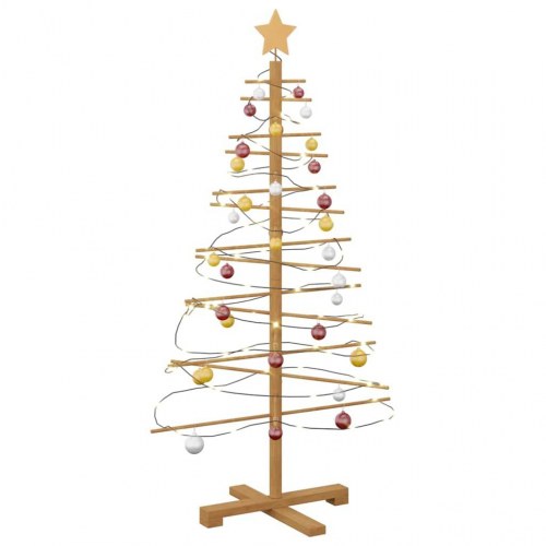 Træ juletræ med stativ Brun 125 cm Bambus