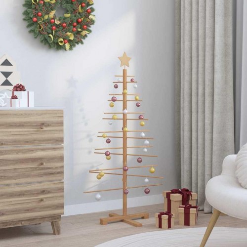 Træ juletræ med stativ Brun 125 cm Bambus