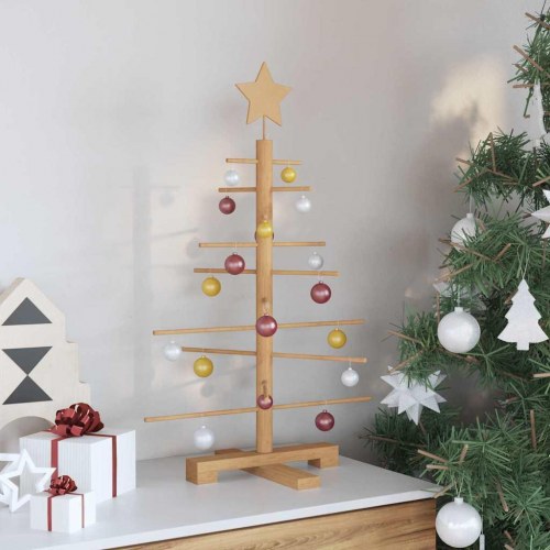 Træ juletræ med stativ Brun 75 cm Bambus