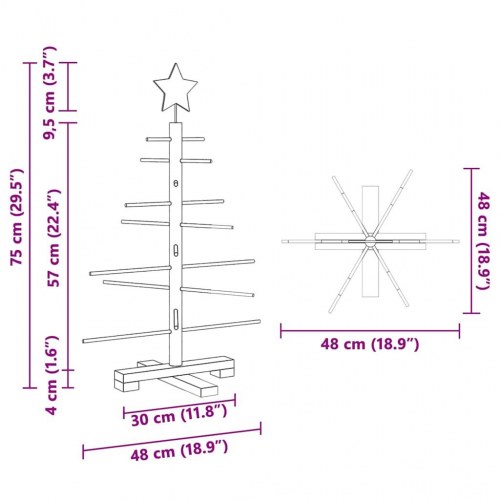 Træ juletræ med stativ Brun 75 cm Bambus