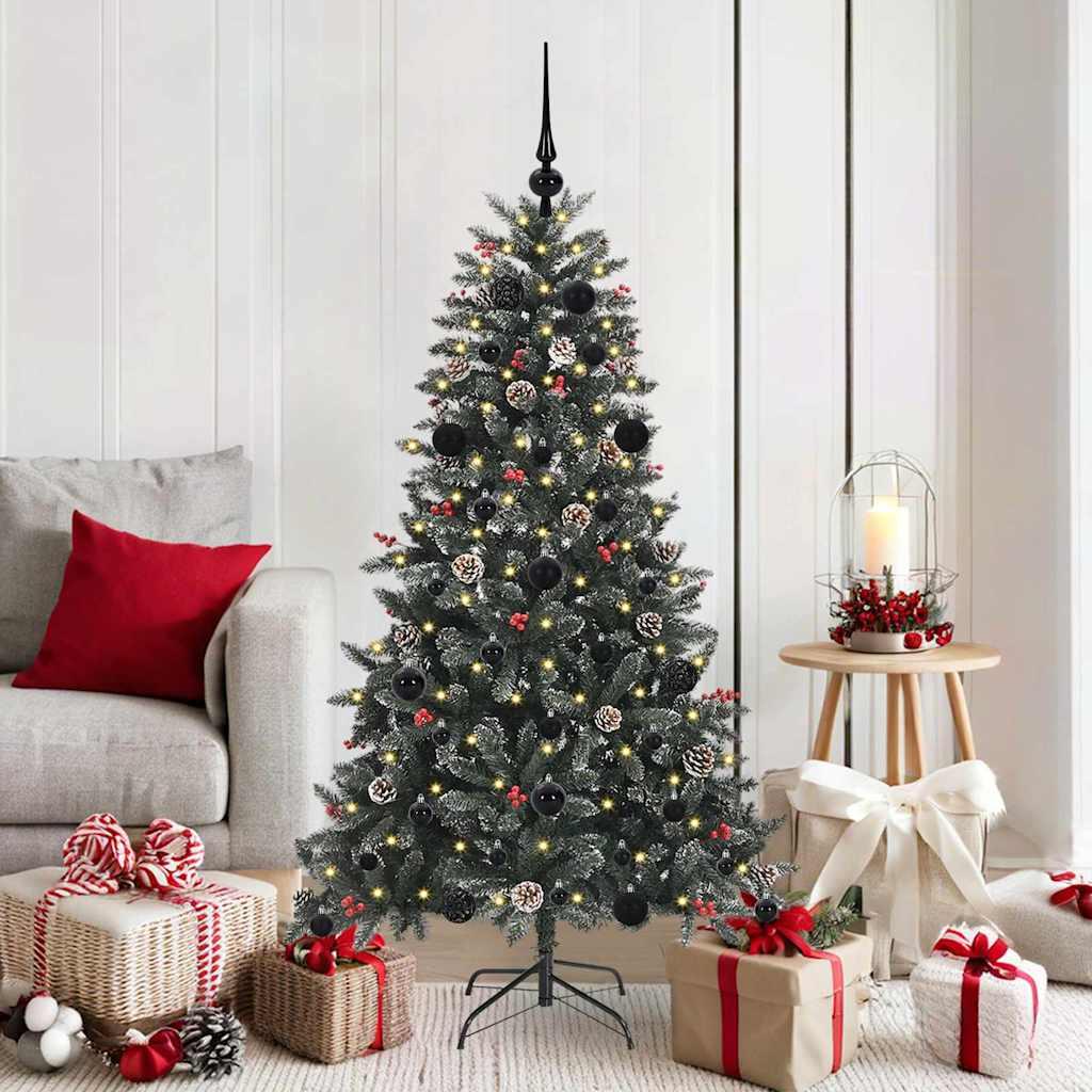 Kunstigt juletræ med 150 LED'er Grøn 83,5 x 83,5 x 150 cm