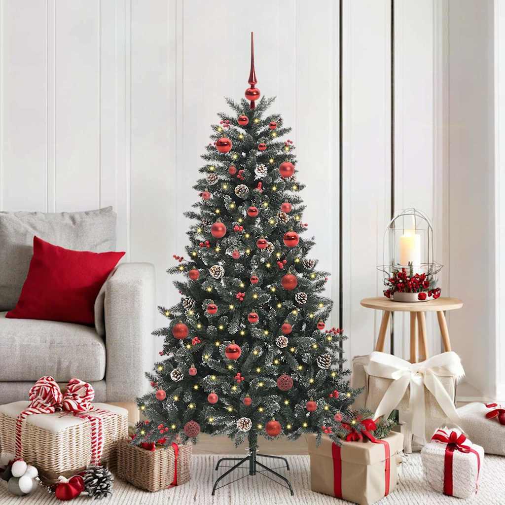 Kunstigt juletræ med 150 LED'er Grøn 83,5 x 83,5 x 150 cm