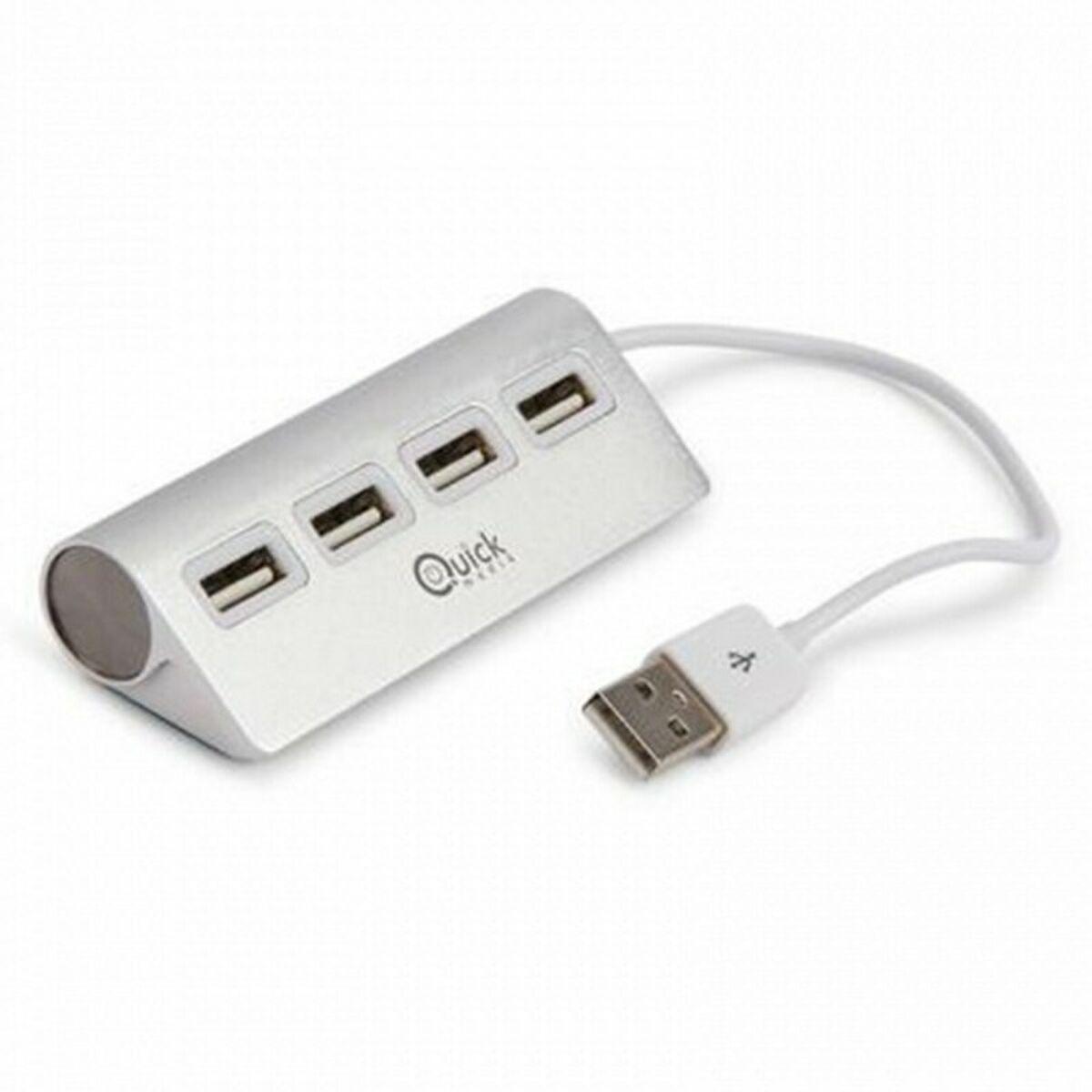 USB-hub 4-porte Quick Media - hot swappable, 17 cm kabel