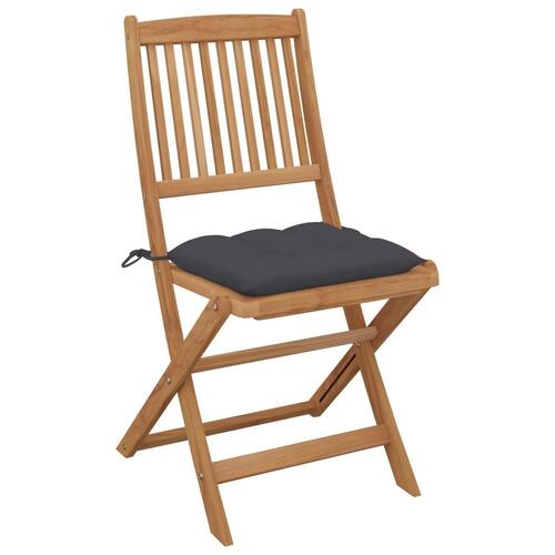 Foldbare havestole 2 stk. med hynder massivt akacietræ