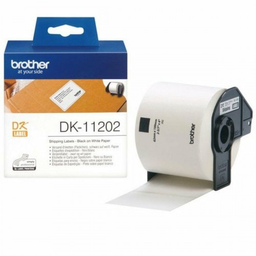 Etiketter til labelprinter Brother DK-11202 - sort på hvid, 62 × 100 mm
