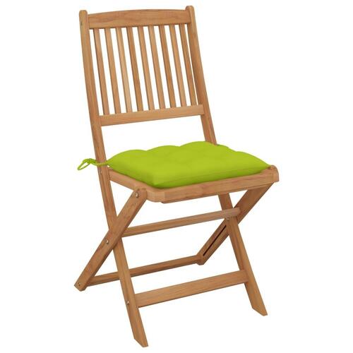 Foldbare havestole 4 stk. med hynder massivt akacietræ
