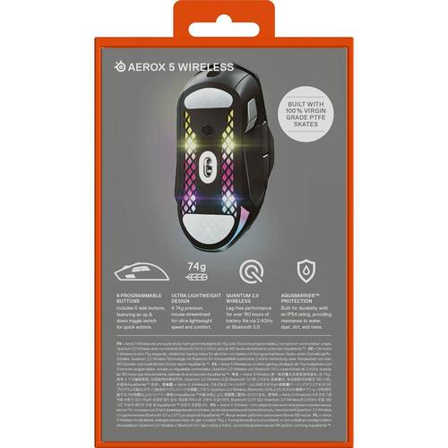 Computermus gaming SteelSeries Aerox 5 Wireless - sort