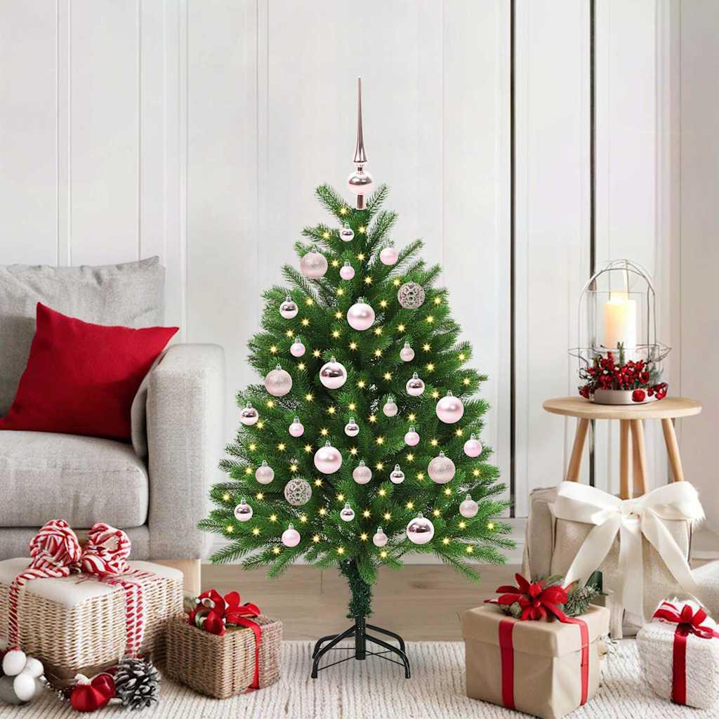 Juletræ med 150 LED - grøn PE, 120 cm, med stativ