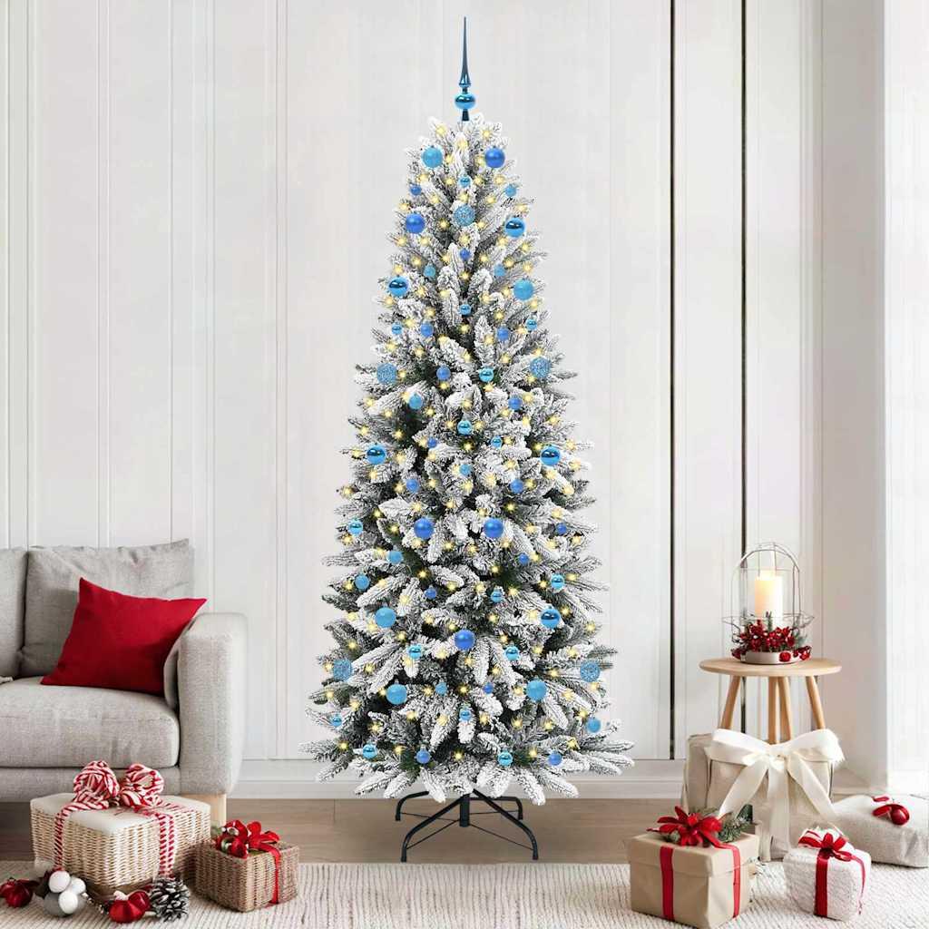 Kunstigt juletræ med 300 LED'er Hvid 78 x 78 x 210 cm
