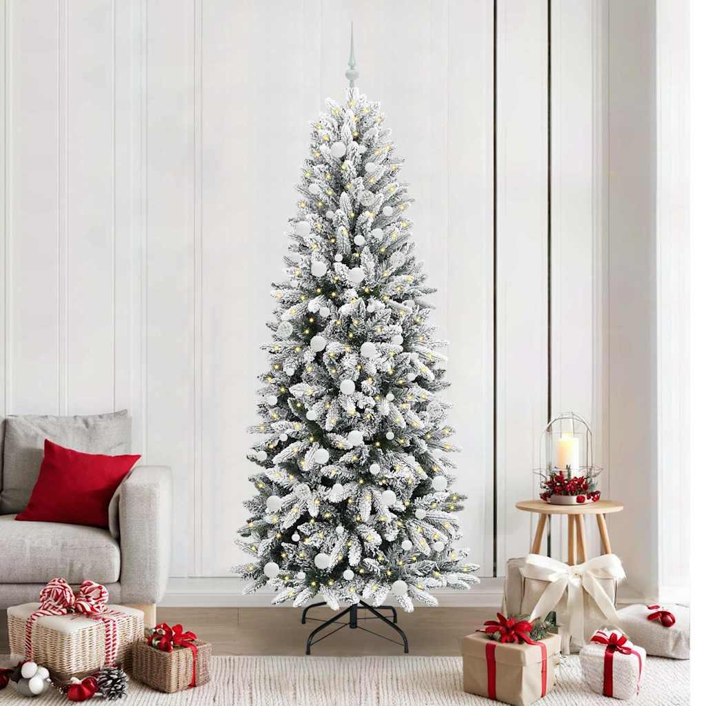 Kunstigt juletræ med 300 LED'er Hvid 78 x 78 x 210 cm
