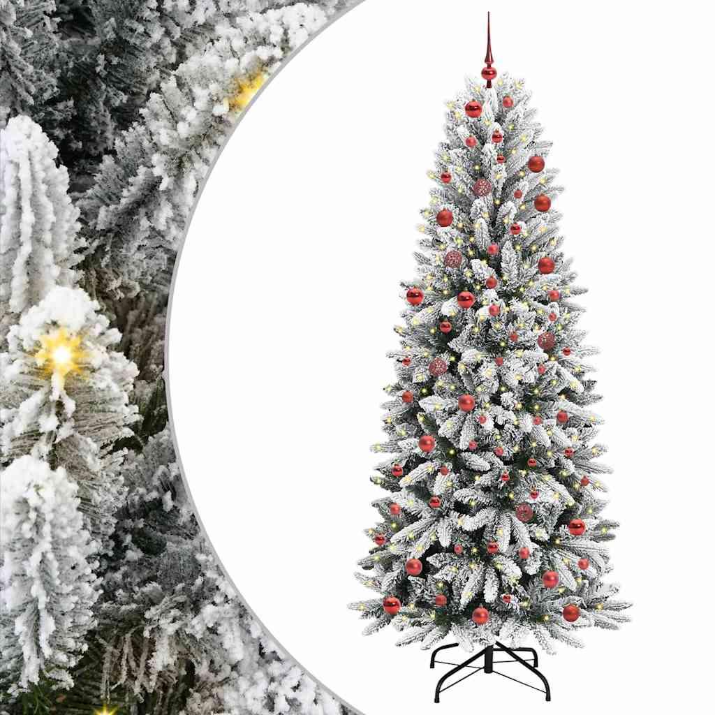 Kunstigt juletræ med 300 LED'er Hvid 78 x 78 x 210 cm