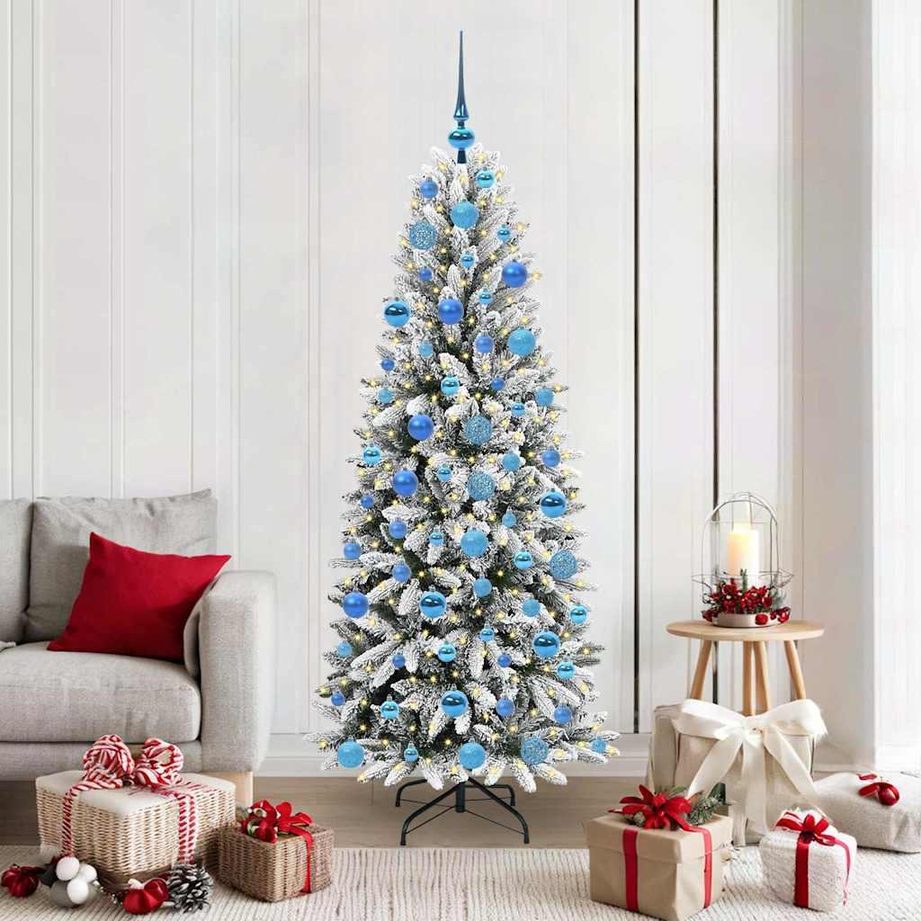 Kunstigt juletræ med 300 LED'er Hvid 73 x 73 x 180 cm
