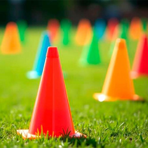 Markeringskegler Aktive - sæt med 6 stk., multifarvet