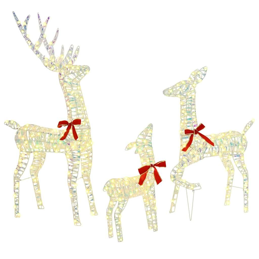 Rensdyr Familie 3 stk Varm hvid 67 x 26 x 127 cm PET
